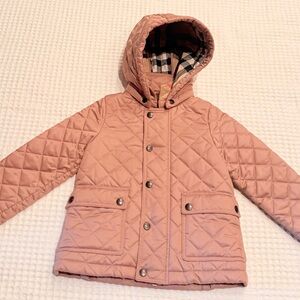 Burberry Quilted Pink Kids Pea Coat